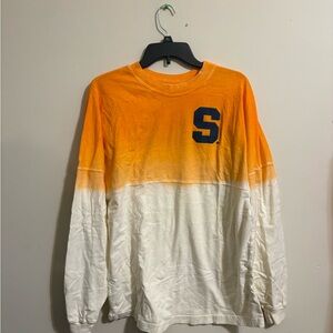 Syracuse Orange long sleeve dip-dyed Spirit Jersey Women’s Medium Orange White